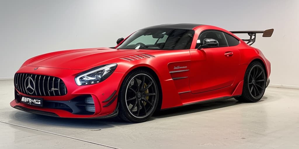 Car wrap in  red color 